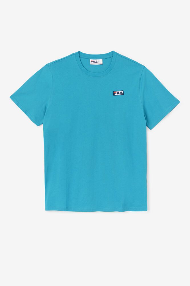 Fila T-Shirt Skylar Mens Turquoise - India EIQ-613298